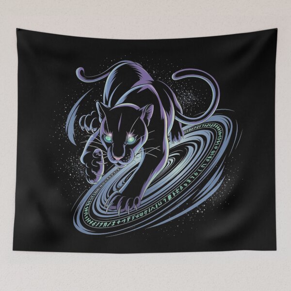 Item preview, Cosmic Panther: Mystical Tribal Vortex Art - Black Panther with Galaxy Eyes designed and sold by Kashear.