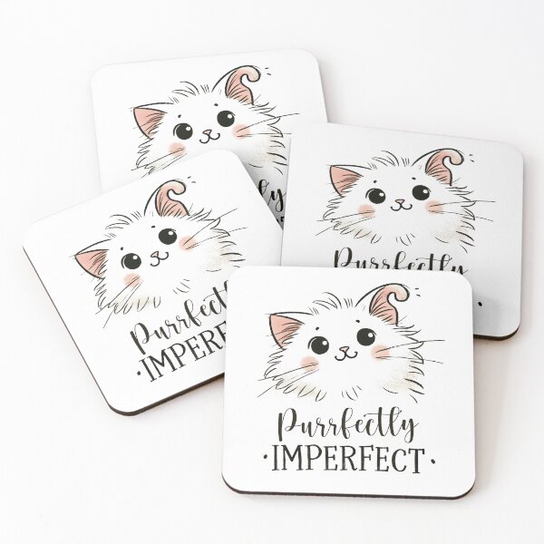 Item preview, Purrfectly Imperfect Adorable Fluffy Cat Motivational designed and sold by DuxDesigns.