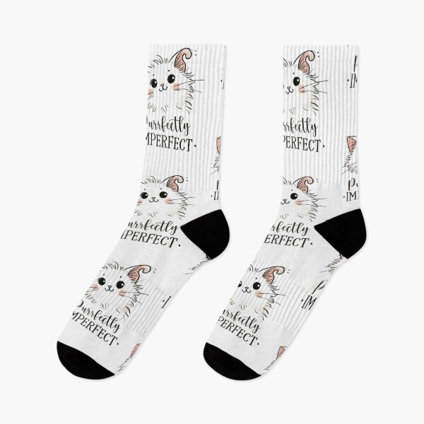 Item preview, Purrfectly Imperfect Adorable Fluffy Cat Motivational designed and sold by DuxDesigns.