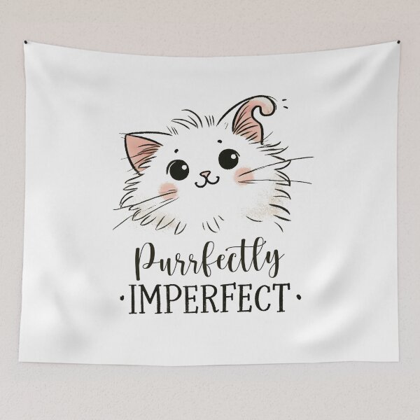 Item preview, Purrfectly Imperfect Adorable Fluffy Cat Motivational designed and sold by DuxDesigns.