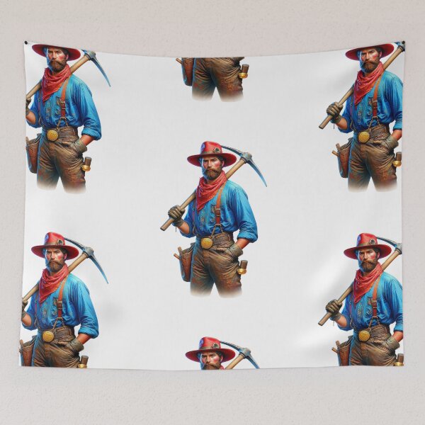 Item preview, Bright Multicolored Gold Miner from 1800s with Pick-Axe designed and sold by kylmllr101684.