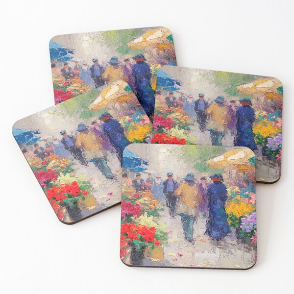 Item preview, Impressionism - The Flower Market designed and sold by KootenayDesigns.