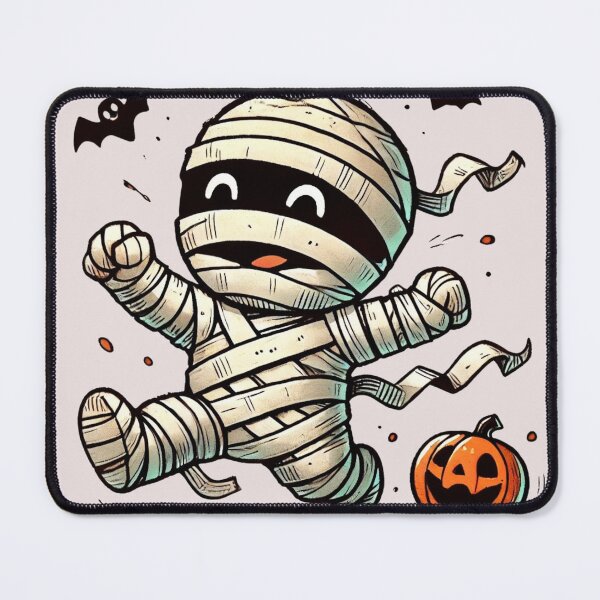 Item preview, Cute Halloween Mummy Cartoon with Pumpkin and Bats designed and sold by ibobo4656.
