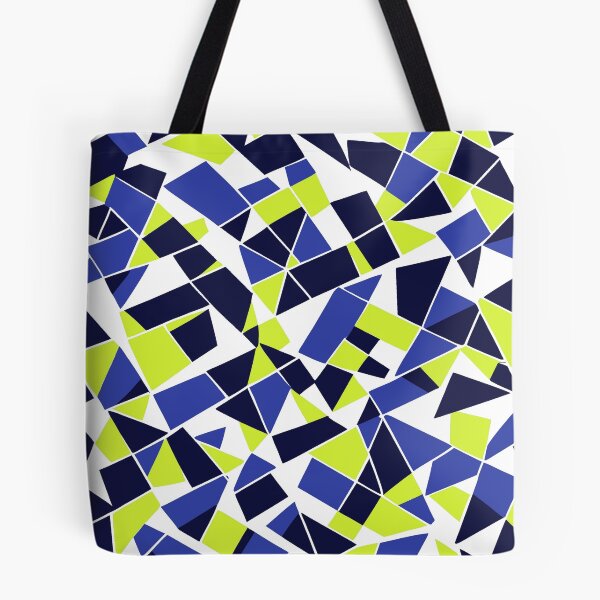 Item preview, Geodesic Geometric Abstract Art 2 Blue and Lime Yellow designed and sold by taiche.