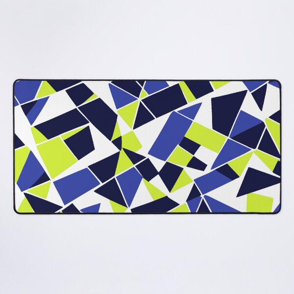 Item preview, Geodesic Geometric Abstract Art 2 Blue and Lime Yellow designed and sold by taiche.