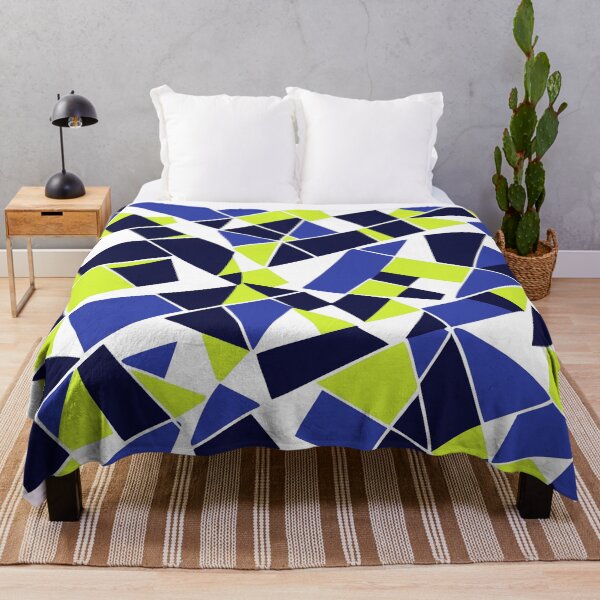 Item preview, Geodesic Geometric Abstract Art 2 Blue and Lime Yellow designed and sold by taiche.