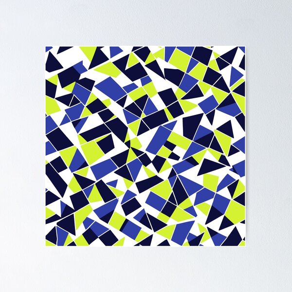 Item preview, Geodesic Geometric Abstract Art 2 Blue and Lime Yellow designed and sold by taiche.
