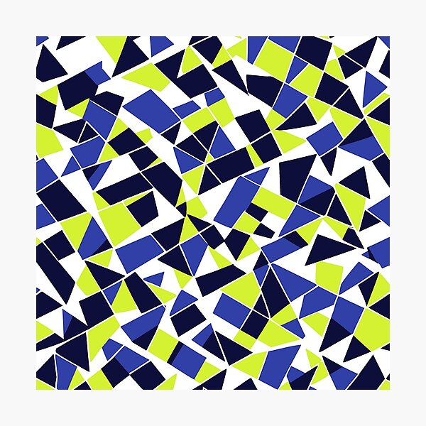 Item preview, Geodesic Geometric Abstract Art 2 Blue and Lime Yellow designed and sold by taiche.