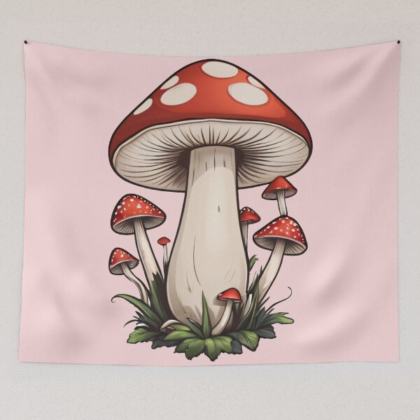 Item preview, Red Hat Mushroom Halloween Illustration designed and sold by MadnessEnvelope.