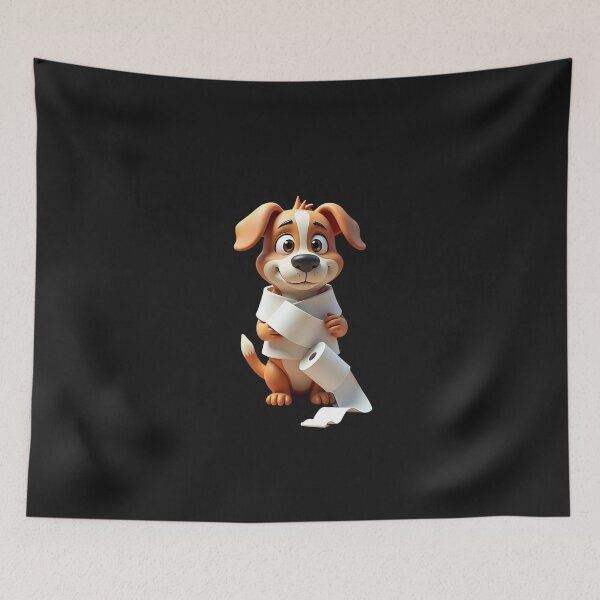 Item preview, Mischievous Dog with Toilet Paper designed and sold by eliteandhonor.