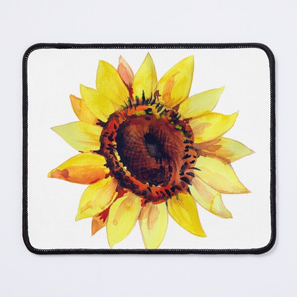 Item preview, Bright, yellow, ripe sunflower painted with watercolors designed and sold by Nadezhda Appolat.