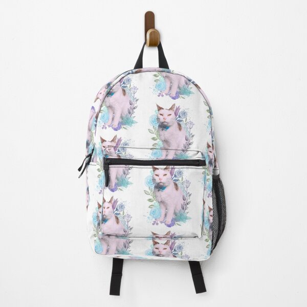 Item preview, White cat illustration, Cute Cat, Floral Cat Art designed and sold by CEB1700.