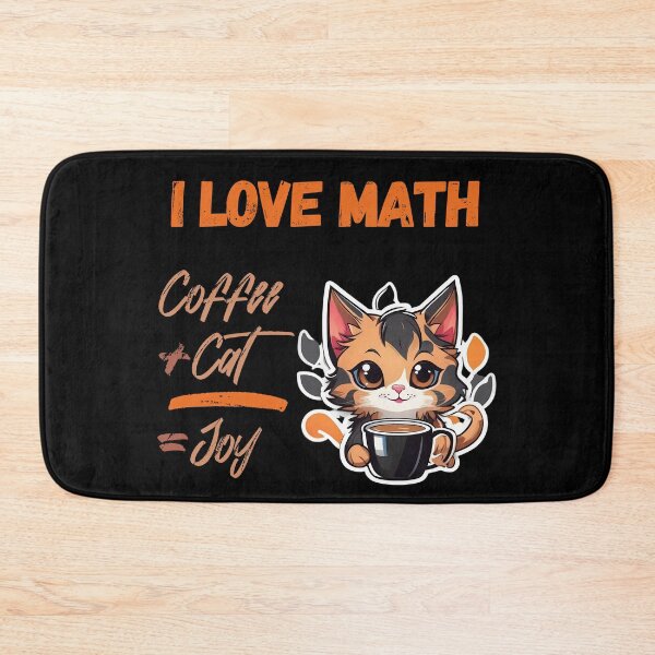 Item preview, I love math – Coffee+Cat=Joy - a funny fall season design for cat lovers, for coffee lovers, for math lovers designed and sold by WorldByEsi.