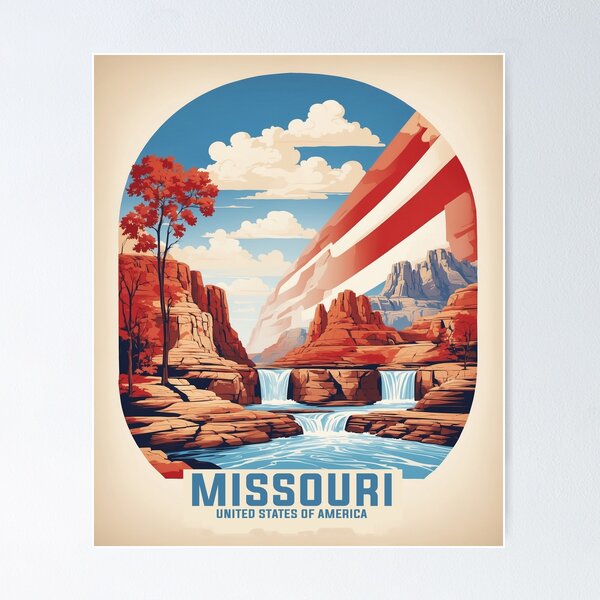 Item preview, Missouri USA Vintage Poster Tourism  designed and sold by TravelersGems.