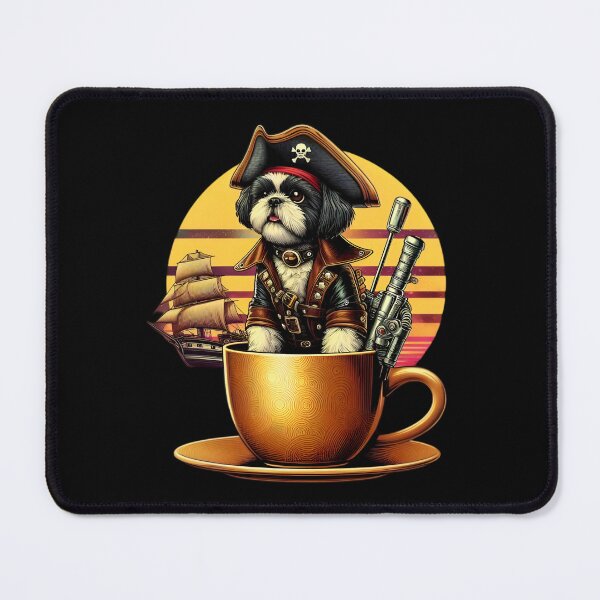 Item preview, Pirate Shih tzu Dog funny vintage t-shirts designed and sold by PAVOXAR.