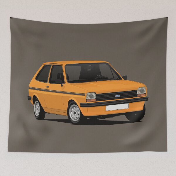 Item preview, Cornering Fiesta Mk1 - orange - black stripes designed and sold by knappidesign.