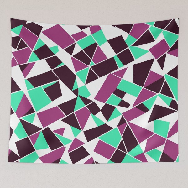 Item preview, Geodesic Geometric Abstract Art 5 Maroon Magenta Aqua designed and sold by taiche.