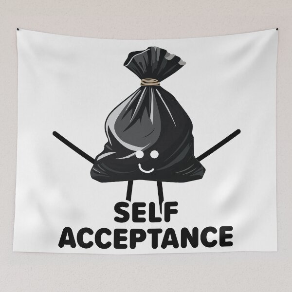 Item preview, Self Acceptance Character funny sticker designed and sold by The-Floral-One.