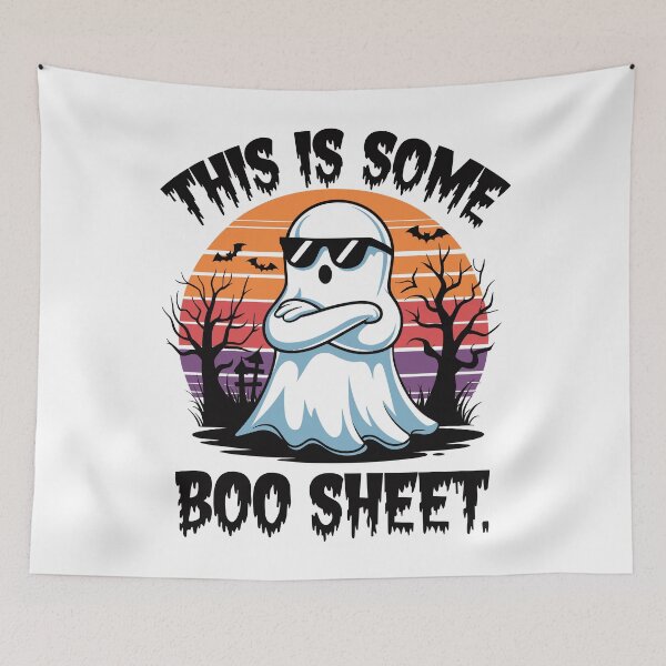 Item preview, Cool Ghost This Is Some Boo Sheet Halloween Pun Design designed and sold by Inspire-DuDe.