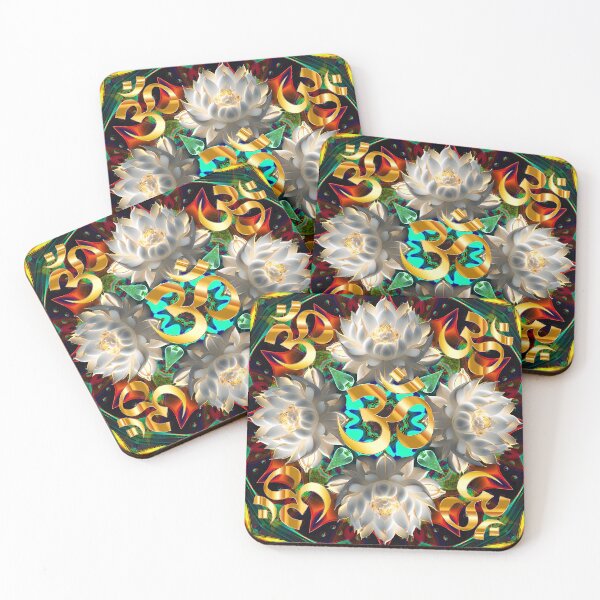 Item preview, Om sounds with white lotuses designed and sold by AllArtTaide.