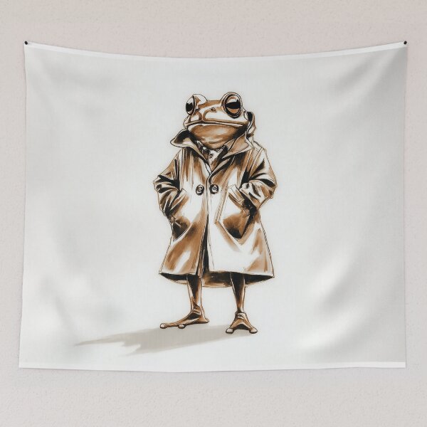 Item preview, Frog in a trench coat designed and sold by PricklyPeanut.