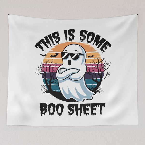 Item preview, Cool Ghost This Is Some Boo Sheet Halloween Pun Design designed and sold by Inspire-DuDe.