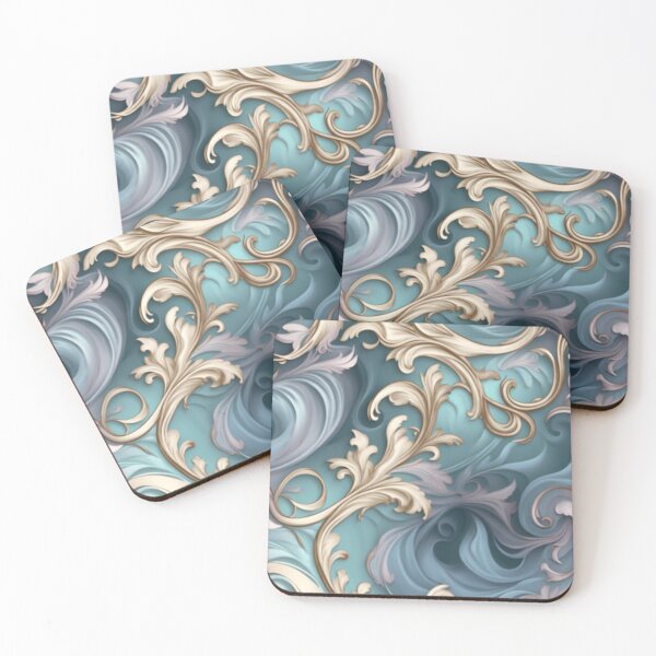 Item preview, Etheral Rococo Swirl Florals designed and sold by BirdsnStuff.