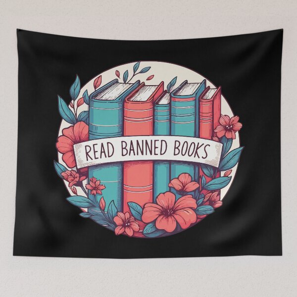 Item preview, Read Banned Books Floral designed and sold by TomFrontierArt.