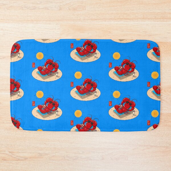 Item preview, Lobster Sunbathing - Lobster Cartoon designed and sold by katwuArt.