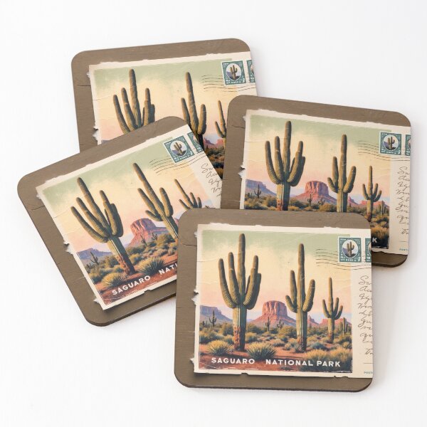 Item preview, Saguaro National Park Postcard Vintage Retro Travel designed and sold by TravelPostcardGems.