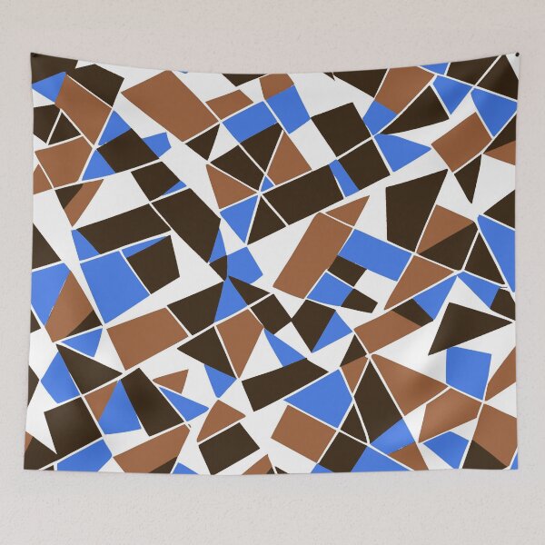 Item preview, Geodesic Geometric Abstract Art 7 Blue Brown designed and sold by taiche.