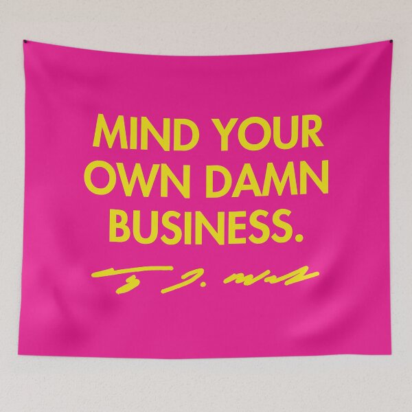 Artikelvorschau, Mind your own damn business - Tim Walz (yellow signature) 2.0 entworfen und verkauft von Thelittlelord.