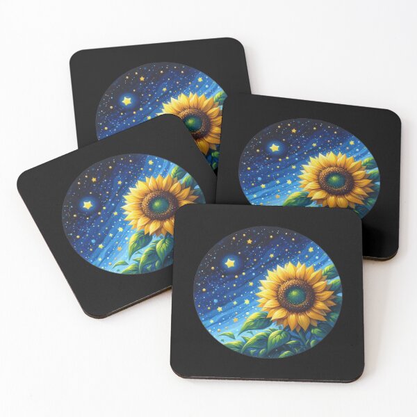 Item preview, sunflower under the stars retro floral flowers designed and sold by Expressions-Sel.