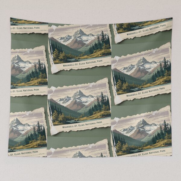 Item preview, Wrangell St Elias Alaska National Park Postcard Vintage Retro Travel designed and sold by TravelPostcardGems.