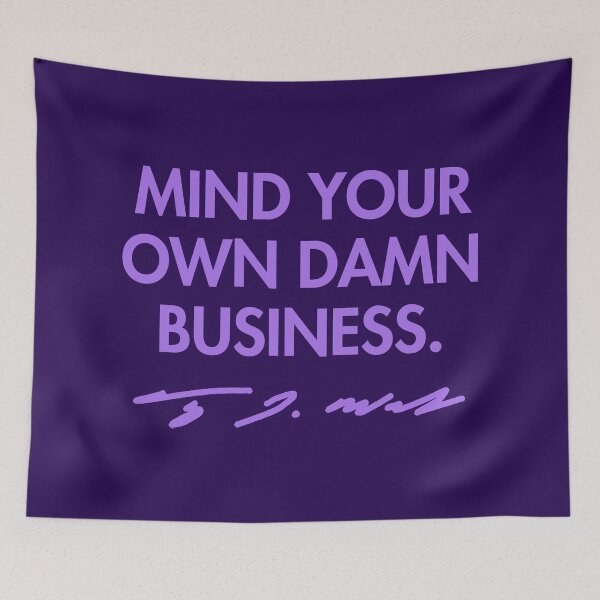 Artikelvorschau, Mind your own damn business - Tim Walz (lavender signature) 2.0 entworfen und verkauft von Thelittlelord.