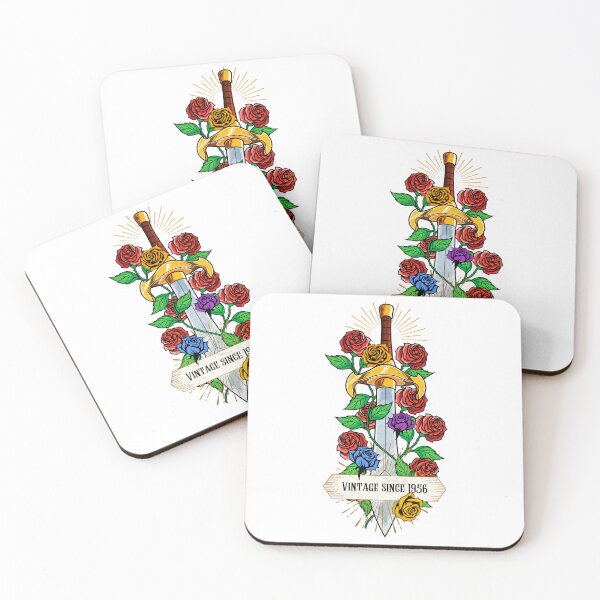 Item preview, Vintage Sword and colorful roses since 1956 designed and sold by Made-By-La-Rose.