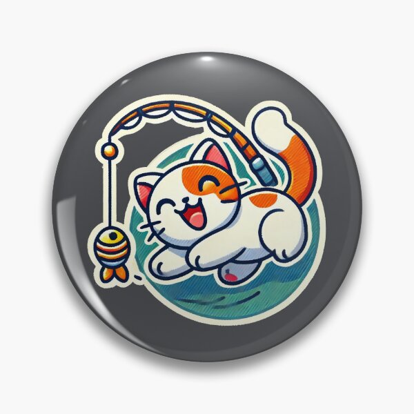 Item preview, Cute ginger white Cat plays with a cat fishing rod designed and sold by Rodim91.