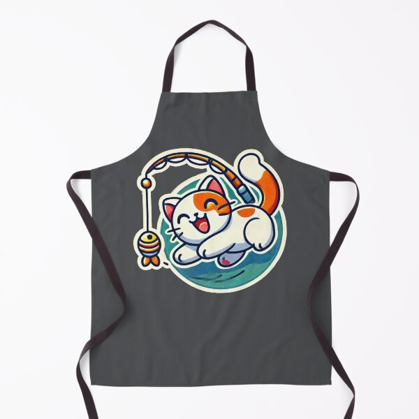 Item preview, Cute ginger white Cat plays with a cat fishing rod designed and sold by Rodim91.