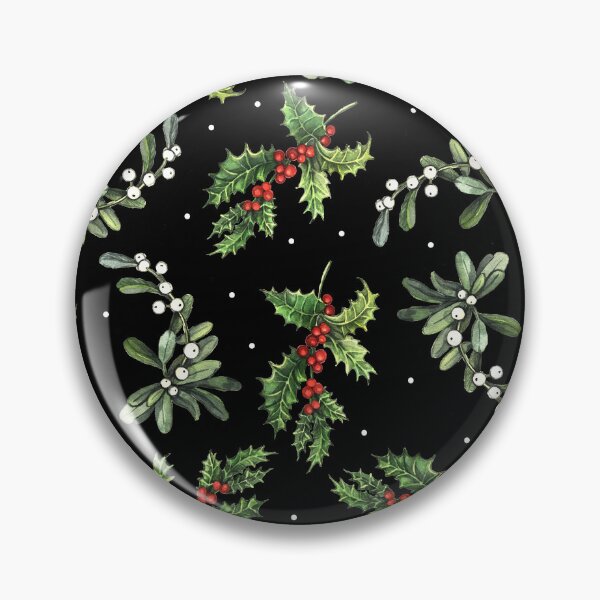 Item preview, Watercolor pattern with Christmas plants and snow designed and sold by Anna  Yudina.