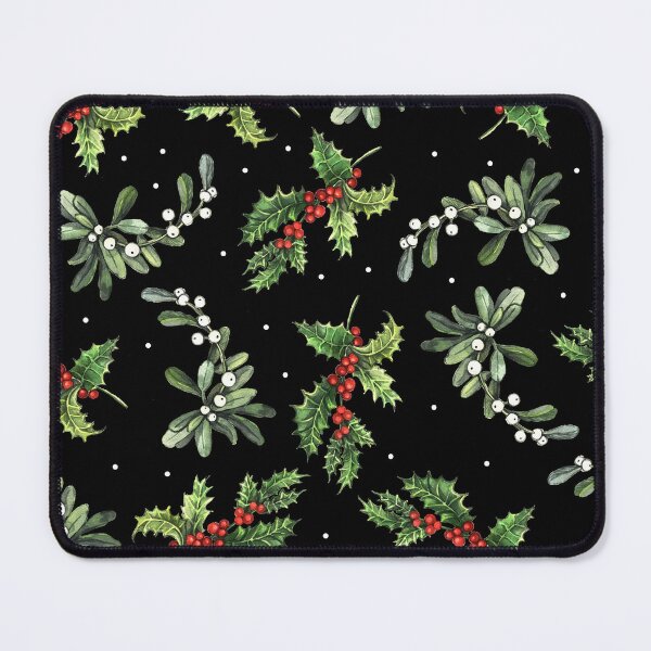 Item preview, Watercolor pattern with Christmas plants and snow designed and sold by Anna  Yudina.