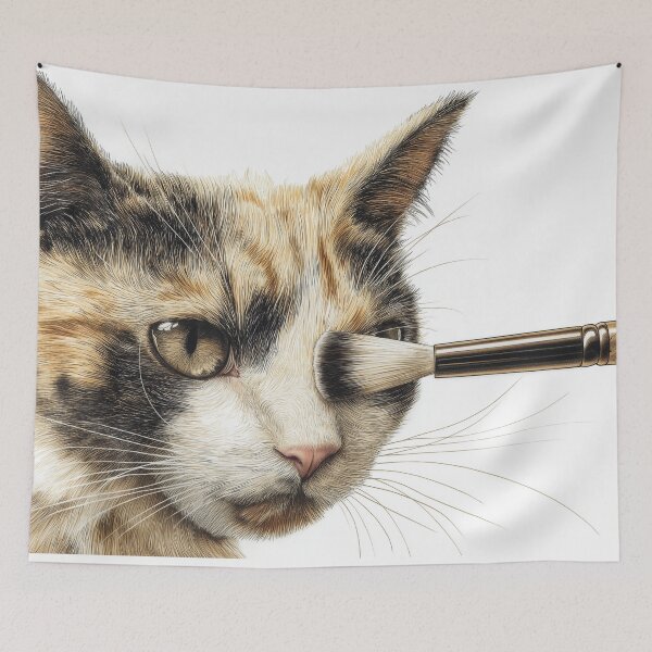 Item preview, kitty doing make up designed and sold by PricklyPeanut.