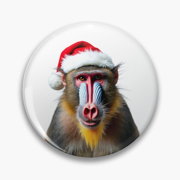 Item preview, Funny Mandrill Wearing Christmas Hat designed and sold by LazyOwlStore.