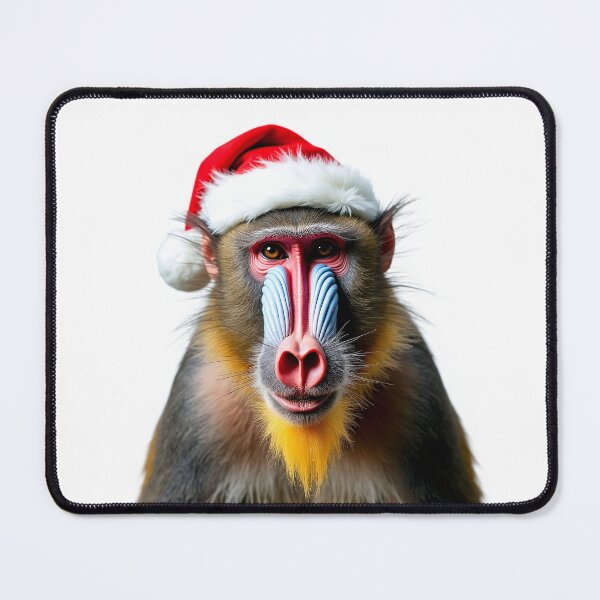 Item preview, Funny Mandrill Wearing Christmas Hat designed and sold by LazyOwlStore.