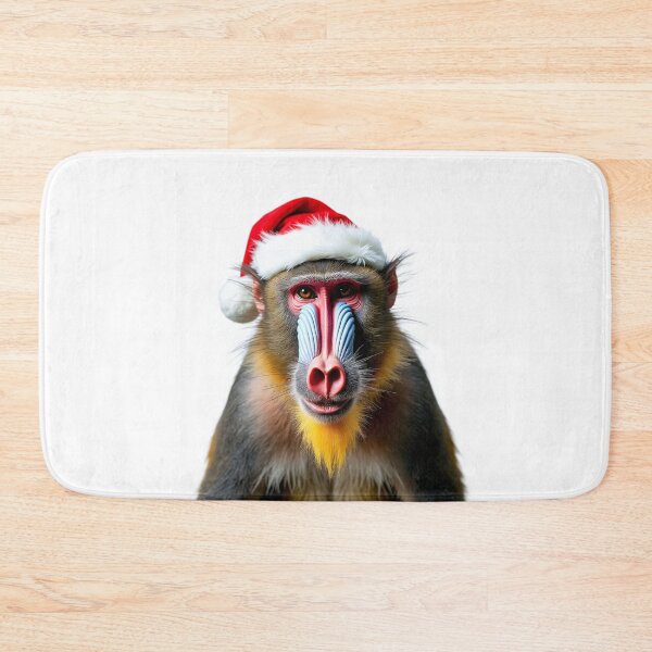 Item preview, Funny Mandrill Wearing Christmas Hat designed and sold by LazyOwlStore.