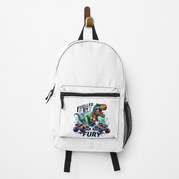 Item preview, Fuelled by fury – T-Rex Chasing Monster Trucks Design for T-Shirts, Stickers, & Mugs designed and sold by artedigital99.