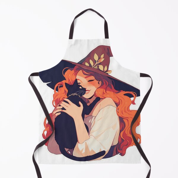 Item preview, Red headed Witch with her black cat designed and sold by MendaciousMina.