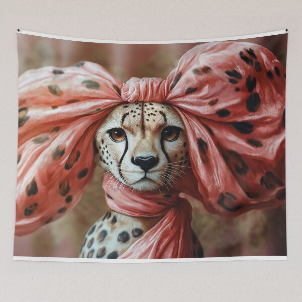 Item preview, cheetah in a bow designed and sold by PricklyPeanut.