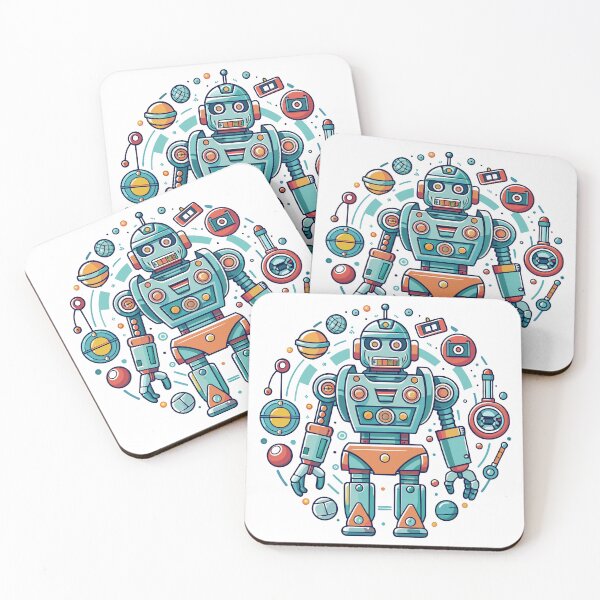 Item preview, Robot colourful graphic design designed and sold by Tiny Cozy Art.