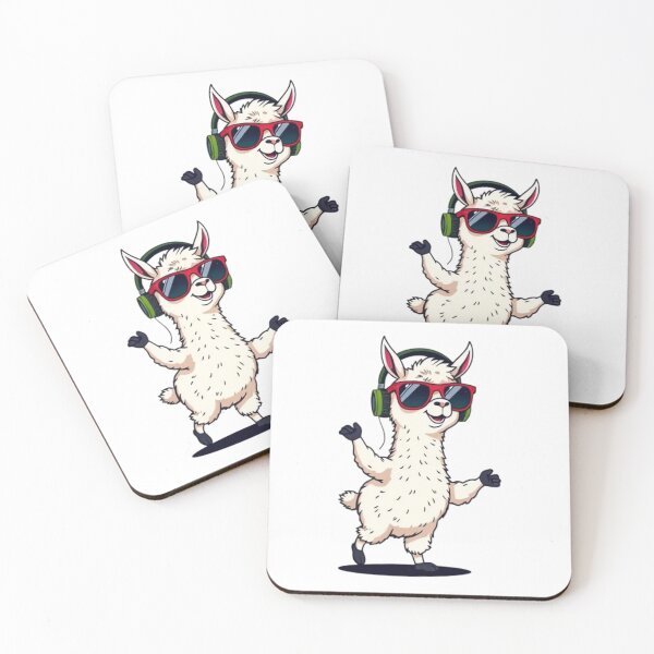 Item preview, Dancing Llama with Headphones designed and sold by BikeRelaxStudio.