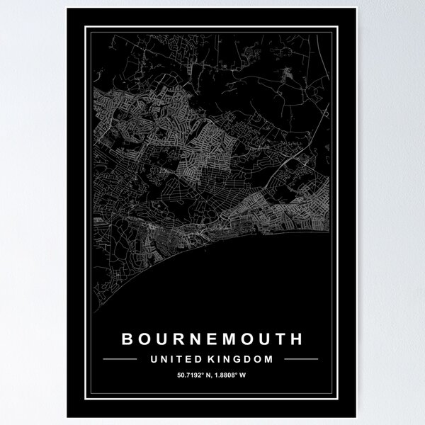 Item preview, Bournemouth City Map designed and sold by SHAMPAIN-ART-CO.